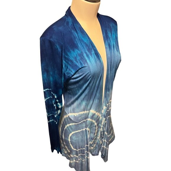 nwt blue tie dye cardigan blouse sweater by india boutique - Picture 6 of 8